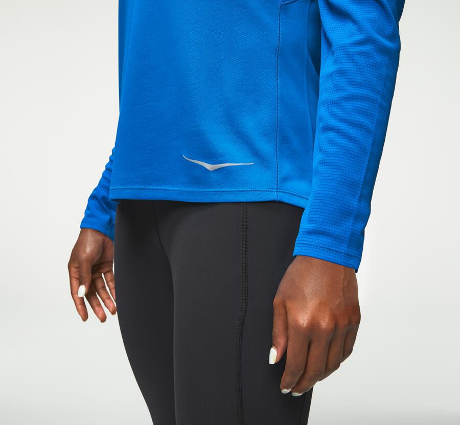 Haut Hoka One One Performance Longue Sleeve Femme - Bleu - GKP-903857